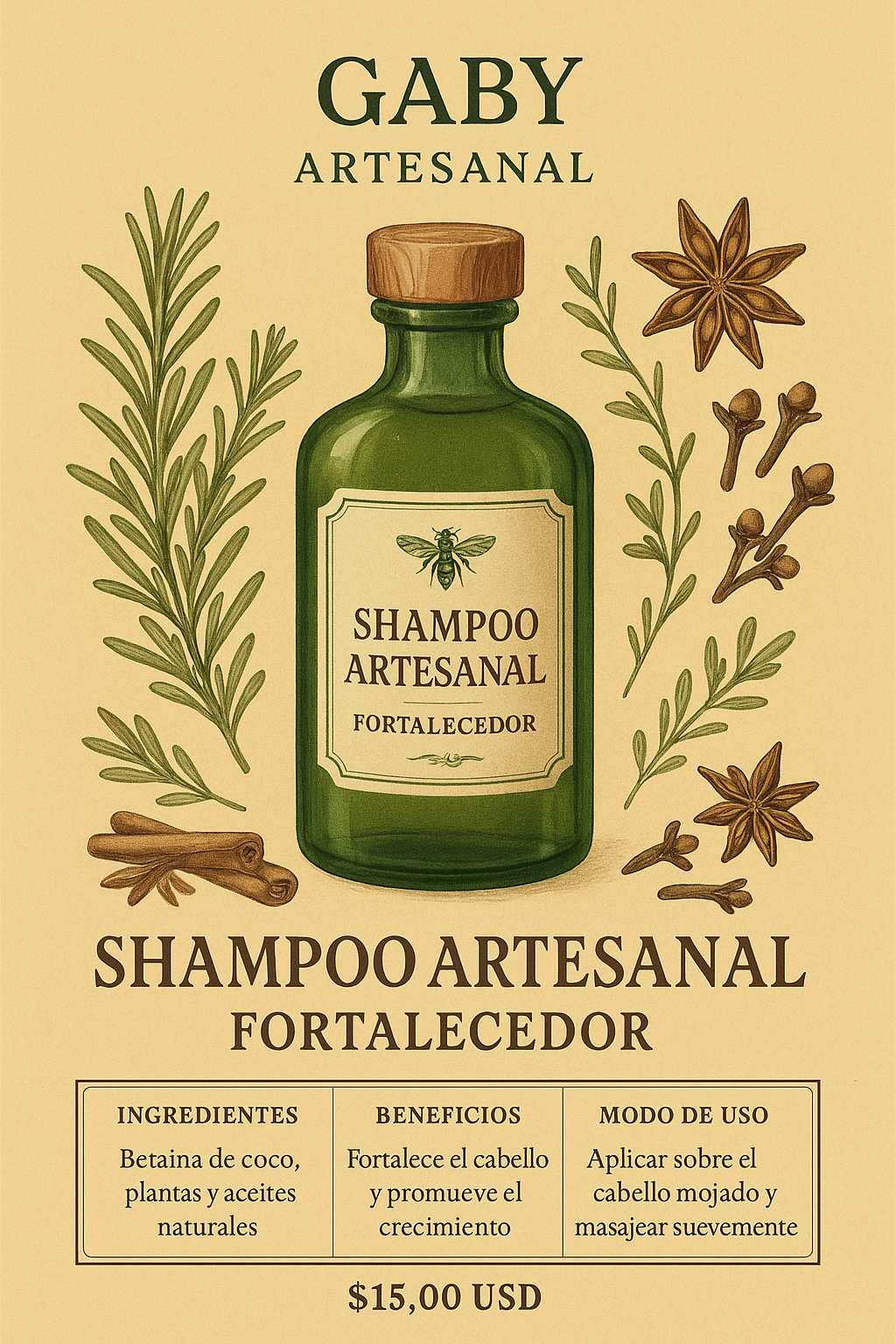 Shampoo artesanal Fortalecedor