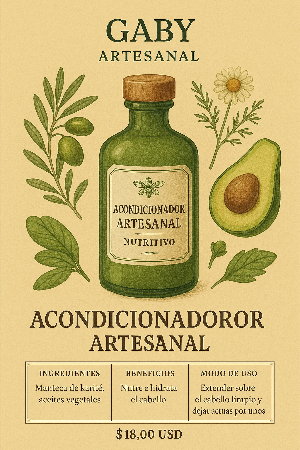 🌿 Acondicionador Artesanal Fortalecedor